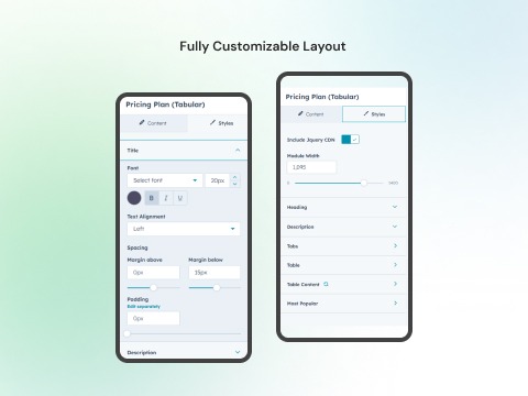 Fully Customizable Layout