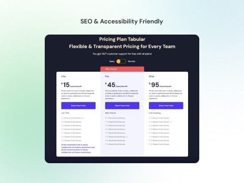 SEO & Accessibility Friendly